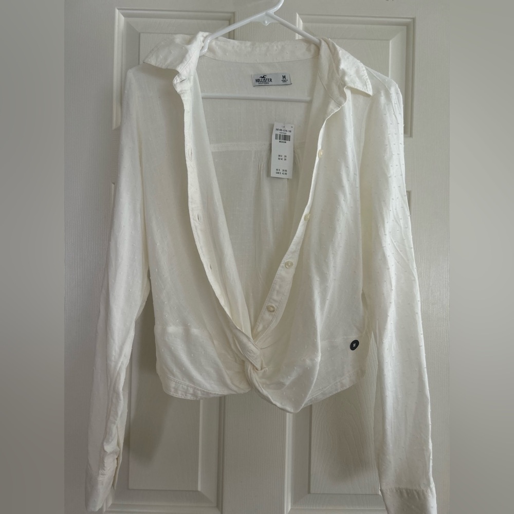 Poplin twist button up